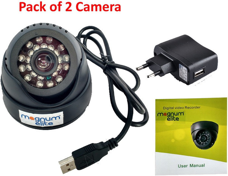 magnum elite 24 IR Night Vision Dome CCTV Camera (USB) Inbuilt DVR With Memory Card Slot Recording - Pack of 2 Security Camera(32 GB)