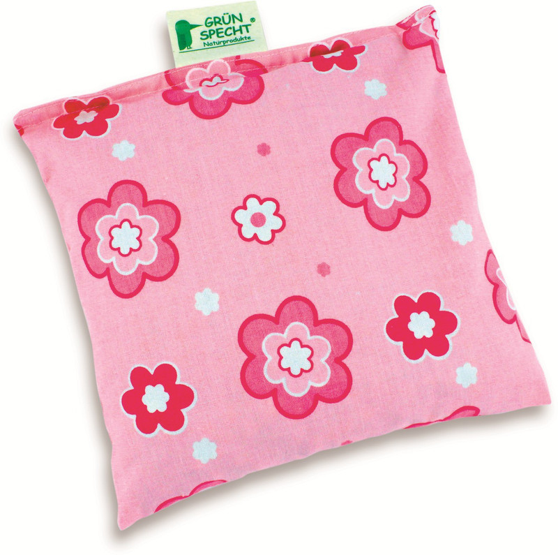 GRÜNSPECHT Organic Cherry Stone™ Pillow 19x19 Hot & Cold Pack(Flower Pink)