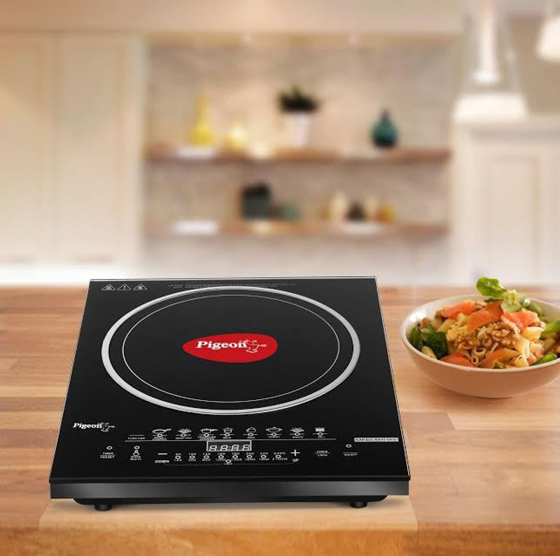 Pigeon Rapido Anti Skid Induction Cooktop(Black, Touch Panel)