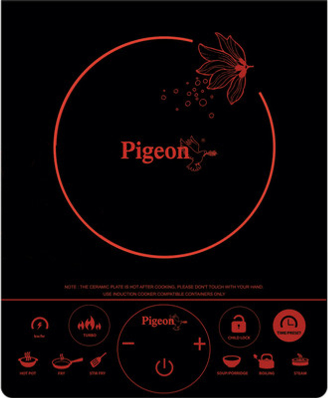 Pigeon Rapido Touch with 2 In 1 Base Junior Kit Induction Cooktop(Black, Touch Panel)