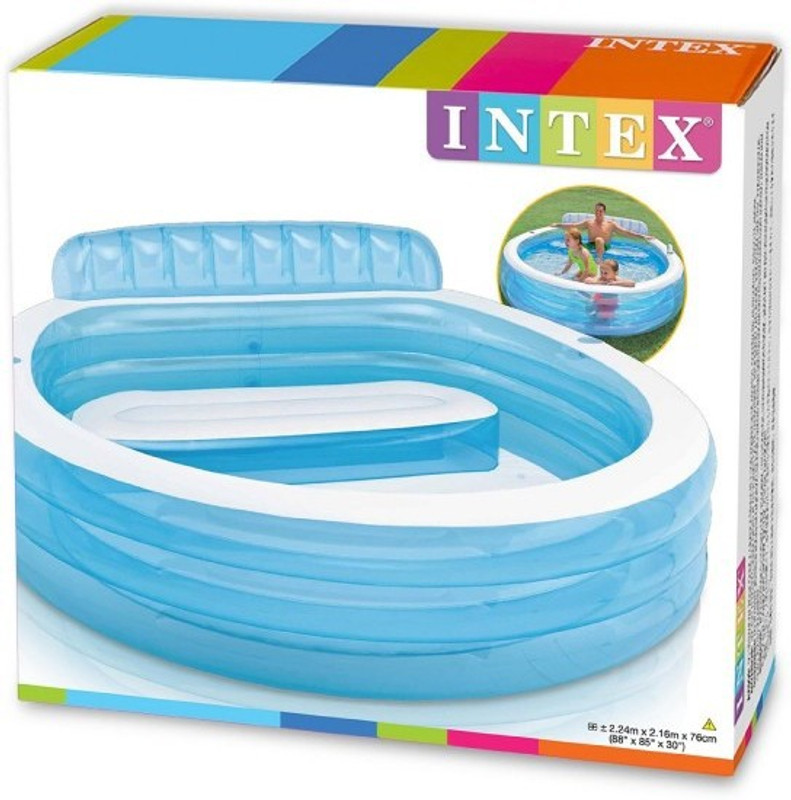 INTEX Swim Luxury Lounge Inflatable Swimming Pool(Blue)