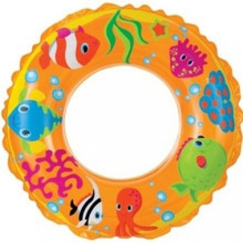 Intex Ocean Reef Transparent Inflatable Swim Ring(Yellow)