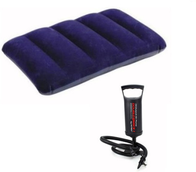 INTEX Stealodeal Air Pillow With Pump Inflatable Bed(Dark Blue)