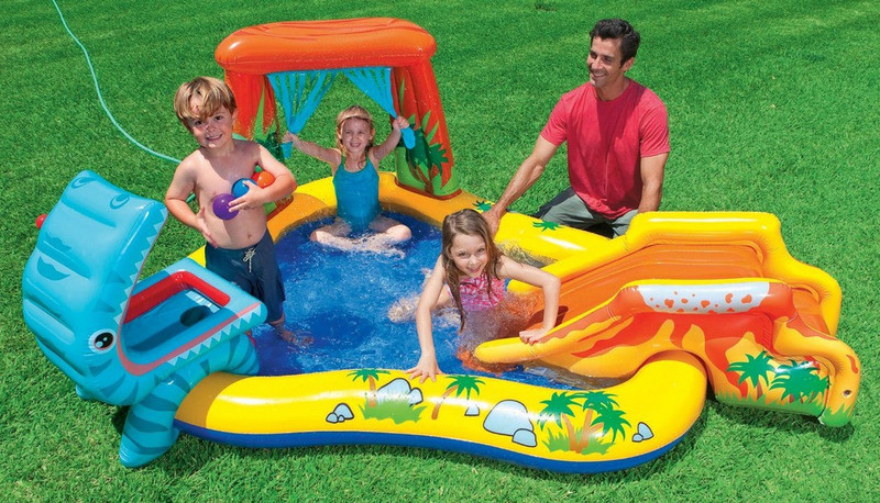 INTEX Dinosaur Play Center Inflatable Swimming Pool(Yellow)