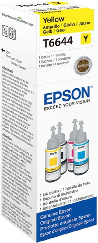 Epson Original Refill Ink T6644 For L100 / L110 / L120 / L200 / L210 / L300 / L350 / L355 / L550 / L555 - 70 ML Ink Single Color Ink(Yellow) RS.98 (75.00% Off) - Flipkart