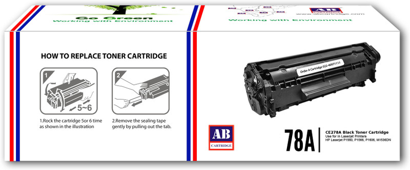 AB Cartridge Compatible 78A / CE278A Cartridge - For Use in HP Laserjet P1560, P1566, P1606, M1536d Single Color Toner(Black) RS.675 (77.00% Off) - Flipkart