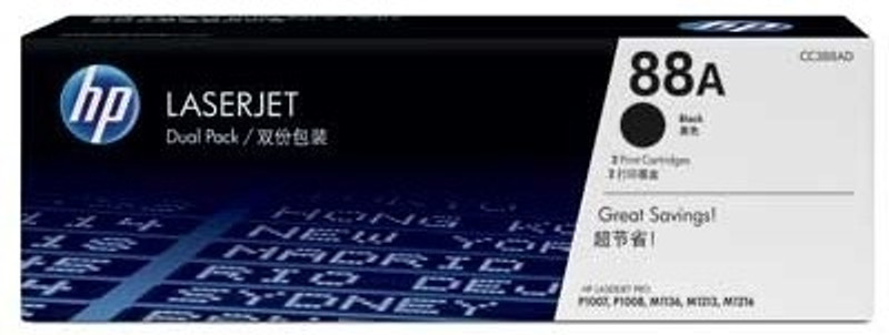 HP LaserJet CC388A Dual Pack Print Cartridges(Black) RS.2650 (62.00% Off) - Flipkart
