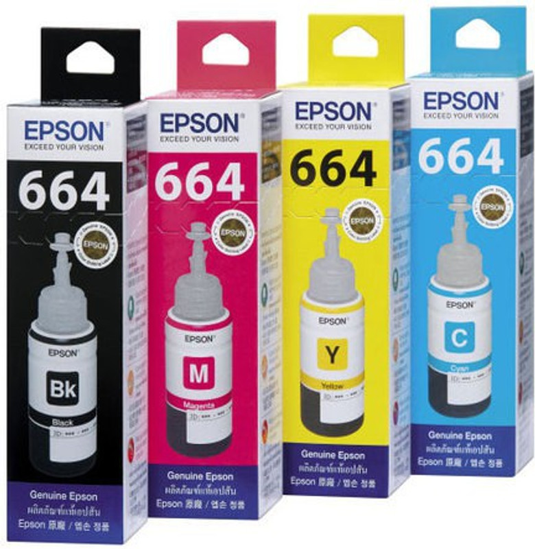 Epson L100/L110/L200/L210/L300/L350/L355/L550 Multi Color Ink(Black, Magenta, Cyan, Yellow) RS.400 (74.00% Off) - Flipkart