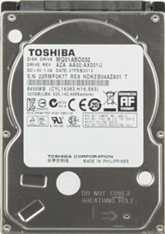 Toshiba 320 GB Laptop Internal Hard Drive (MQ01ABD032)