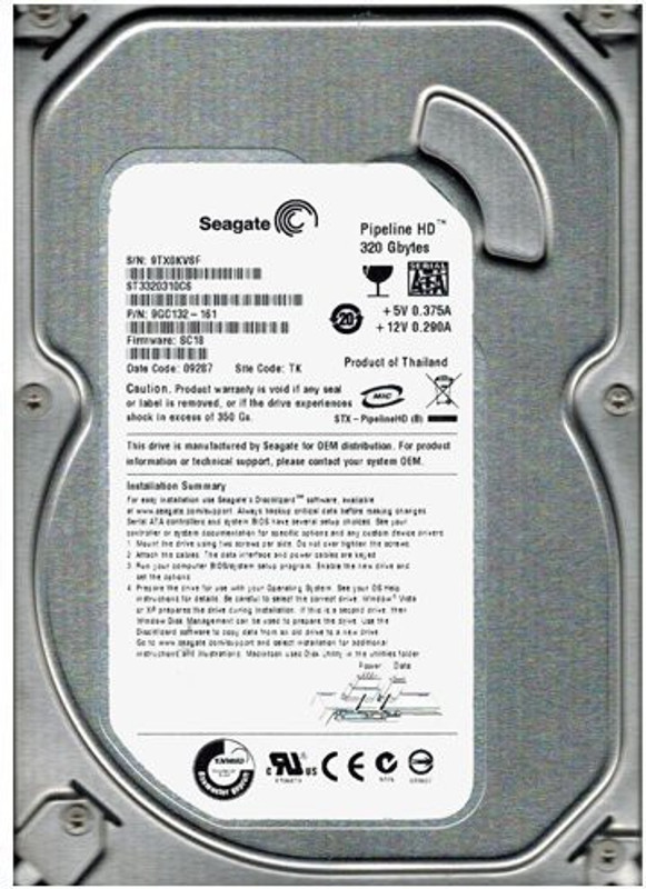 Seagate Pipeline HD 320 GB Desktop Internal Hard Disk Drive (ST3320310CS)