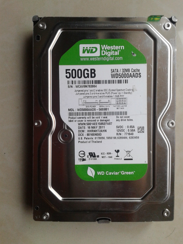 WD WD CAVIAR GREEN 500 GB Desktop Internal Hard Disk Drive (WD5000AADS) RS.3999 (60.00% Off) - Flipkart