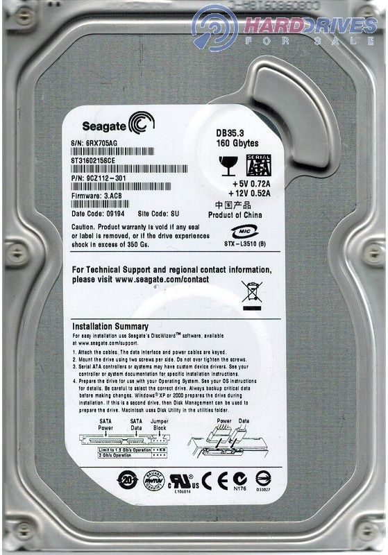 Seagate Db35 160 GB Desktop Internal Hard Disk Drive (ST3160215SCE)