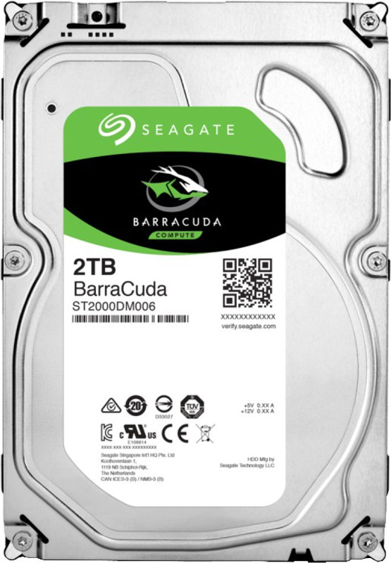 Seagate BarraCuda 2 TB Desktop, Surveillance Systems, All in One PC's, Servers Internal Hard Disk Drive (ST2000DM006)