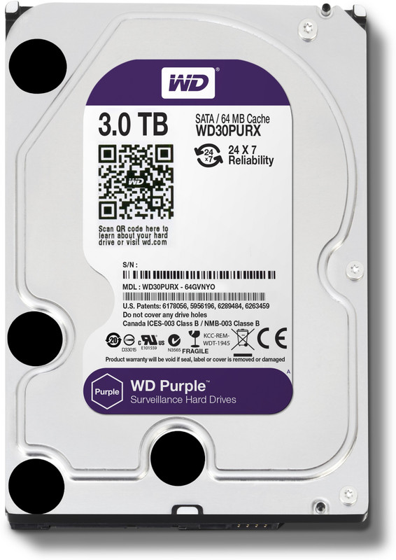 WD Surveillance 3 TB Surveillance Systems Internal Hard Disk Drive (Wd30purx)