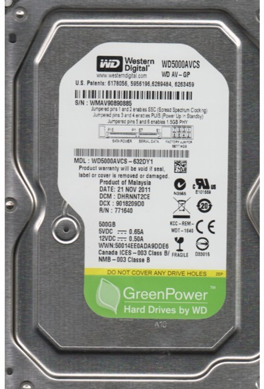 WD AV-GP 500 GB Desktop Internal Hard Disk Drive (WD5000AVCS-632DY1) WD AV-GP 500 GB Desktop Internal Hard Disk Drive (WD5000AVCS-632DY1)