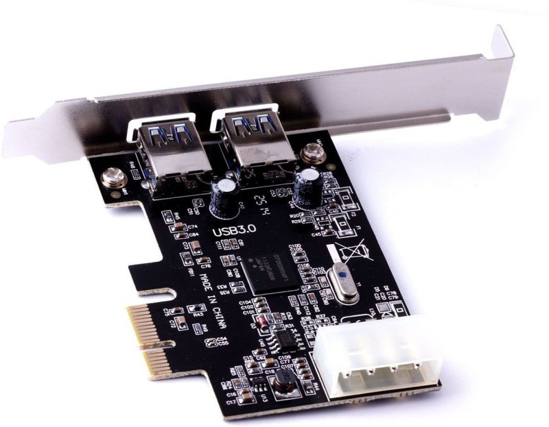 Storite Usb 3.0 Pci-E Express Add-On Card with 2 Ports and 5v 4-Pin PCI Internal Sound Card