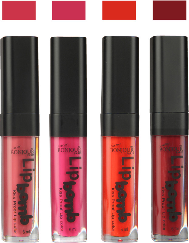 Bonjour Paris Matte Lipstick(Nute-Fuchsia-Fire Orange-Mauve, 24 ml) Bonjour Paris Matte Lipstick(Nute-Fuchsia-Fire Orange-Mauve, 24 ml)