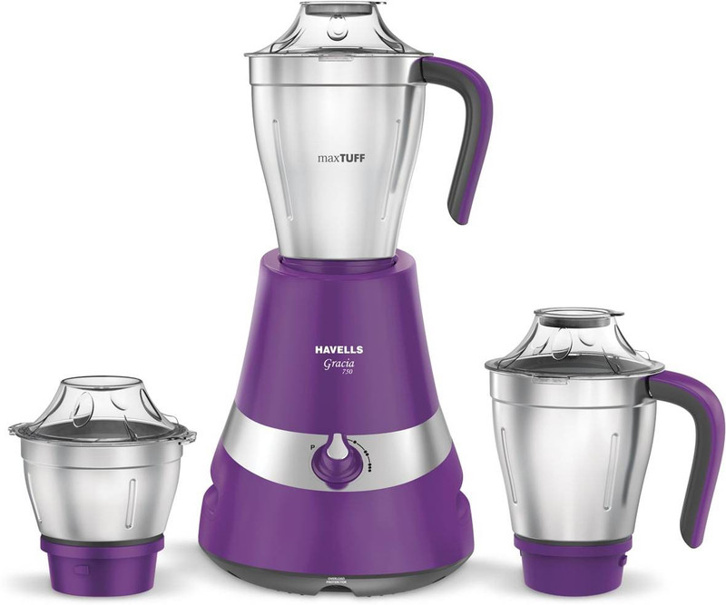 Havells Mixer Grinder Gracia 750 W Mixer Grinder(Purple, 3 Jars)