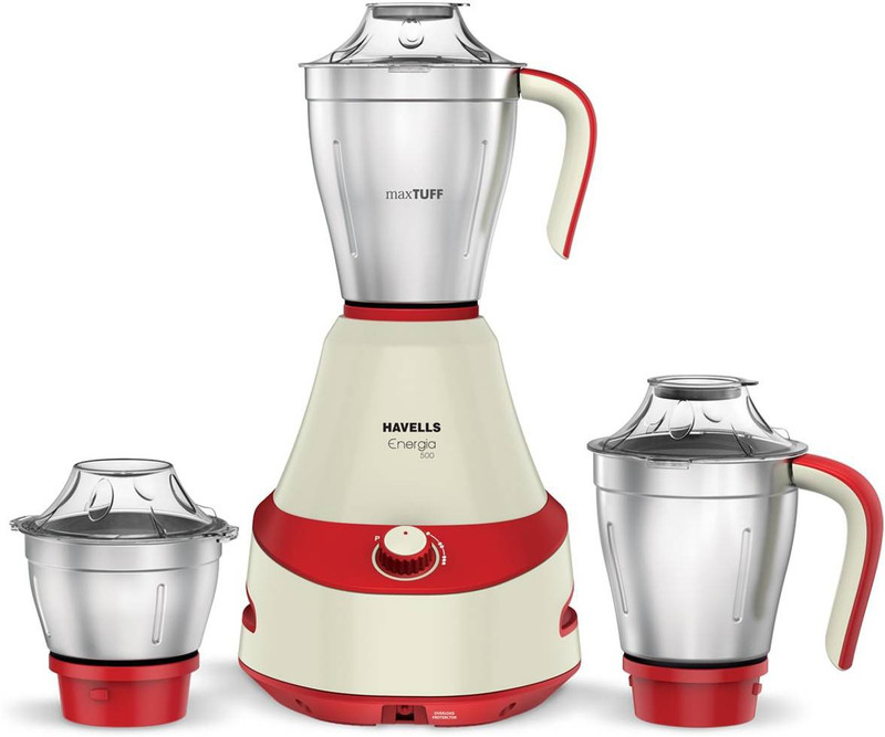Havells Mixer Grinder Energia 500 W Mixer Grinder(Multicolor, 3 Jars)