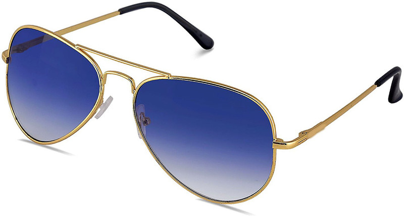 Forty Hands Aviator Sunglasses(Black, Blue)