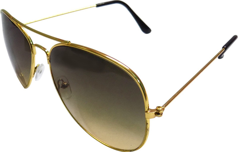 Forty Hands Aviator Sunglasses(Black, Brown)