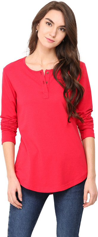 Trend Arrest Casual Full Sleeve Solid Women Red Top