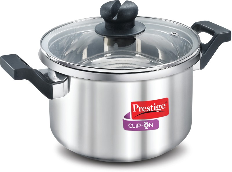 Prestige Prestige Clip-on Mini Stainless Steel Pressure Cooker 3L with Glass Lid Accessory 3 L Induction Bottom Pressure Cooker(Stainless Steel)