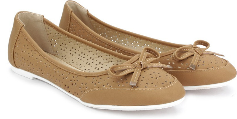 Addons Addons Tan Colored Ballerinas Bellies For Women(Brown)