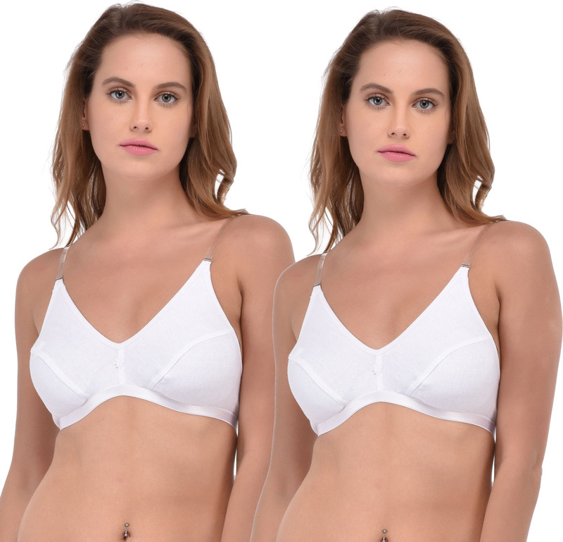 Fabme Transparent Straps Women T-Shirt Non Padded Bra(White)
