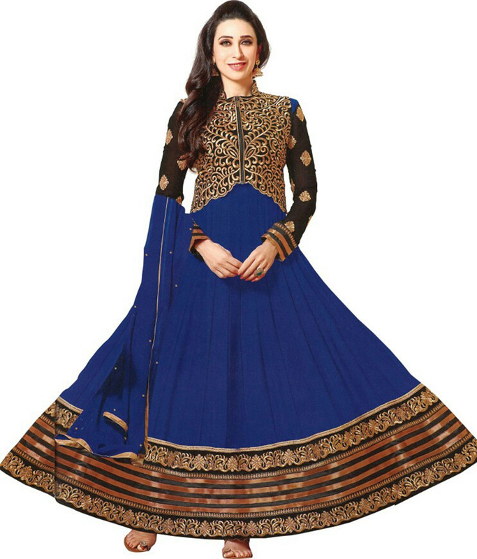 Giftsnfriends Poly Georgette Embroidered Salwar Suit Material(Unstitched) Giftsnfriends Poly Georgette Embroidered Salwar Suit Material(Unstitched)