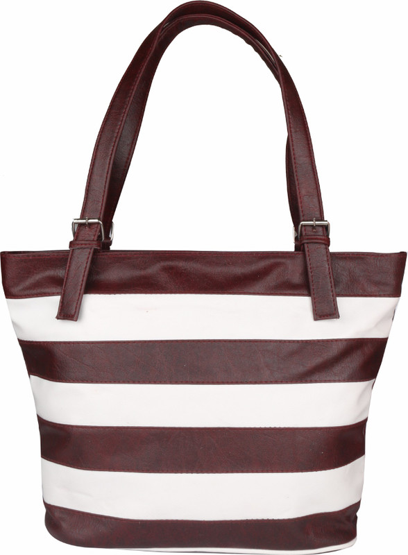 lorna Women White, Maroon Hand-held Bag
