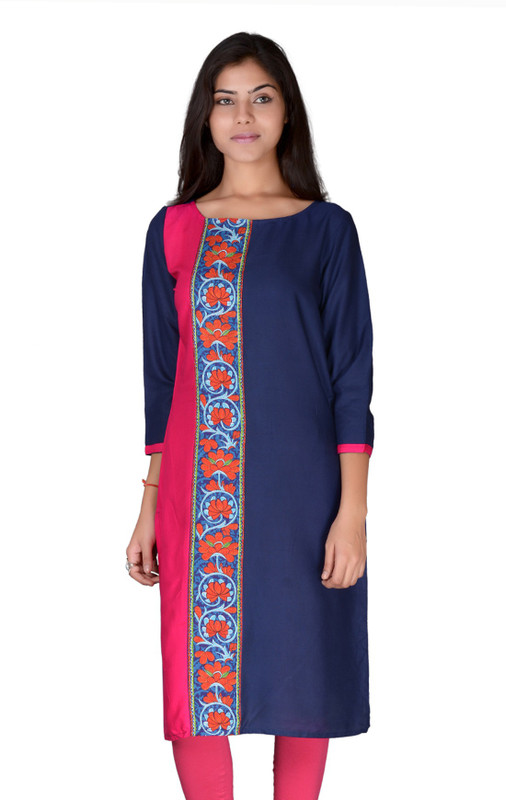 Ac Aditi Creations Casual Self Design Women Kurti(Multicolor)