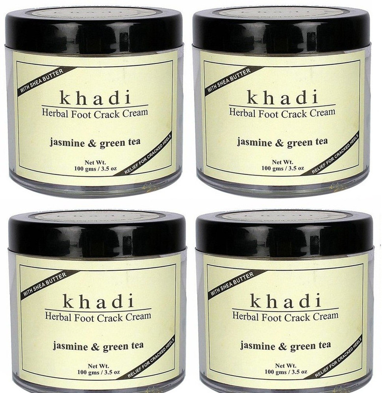Khadi Herbal Jasmine & Green Tea Herbal Foot Crack Cream With Sheabutter(400 g, Set of 4)