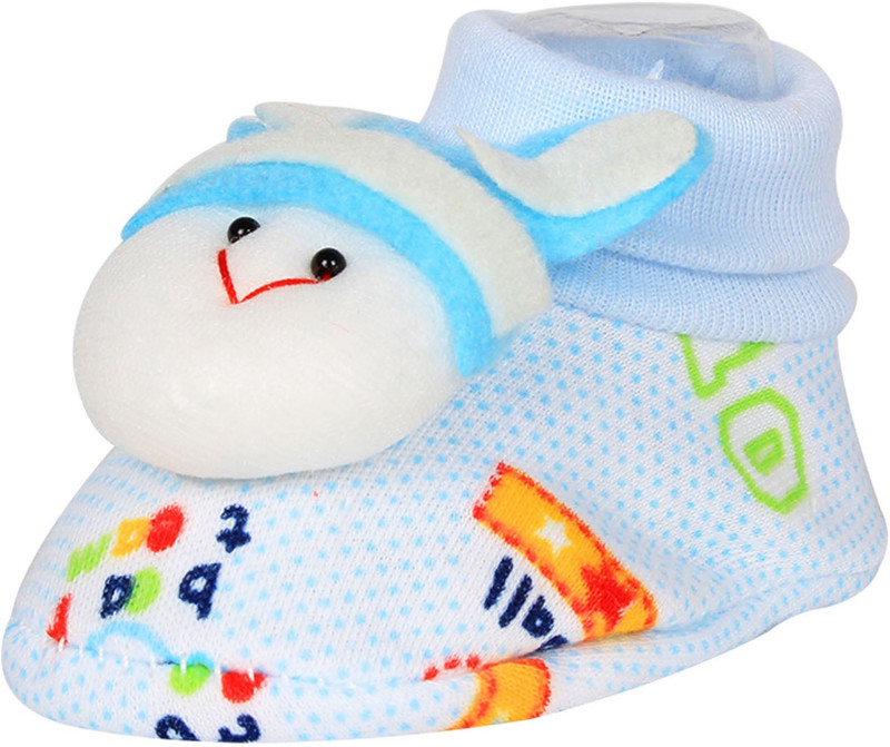 Ole Baby Cute Faces Plush Soft Organic Cotton 3d Ole Toons Booties 0-9 Months Booties(Toe to Heel Length - 10 cm, Pink)
