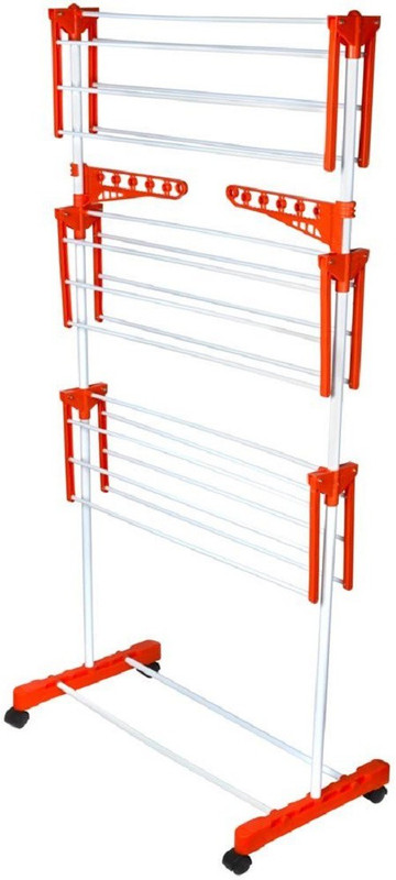 crobat Stainless Steel, Iron, Plastic Floor Cloth Dryer Stand(Orange)