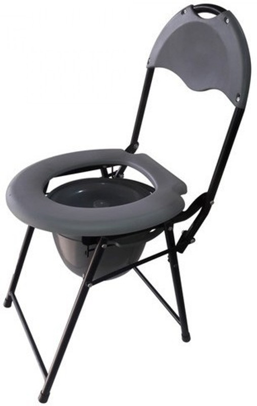 karma ryder 200 MS Commode Shower Chair(Grey, Black)