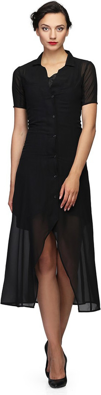 mikukumar Women Layered Black Dress