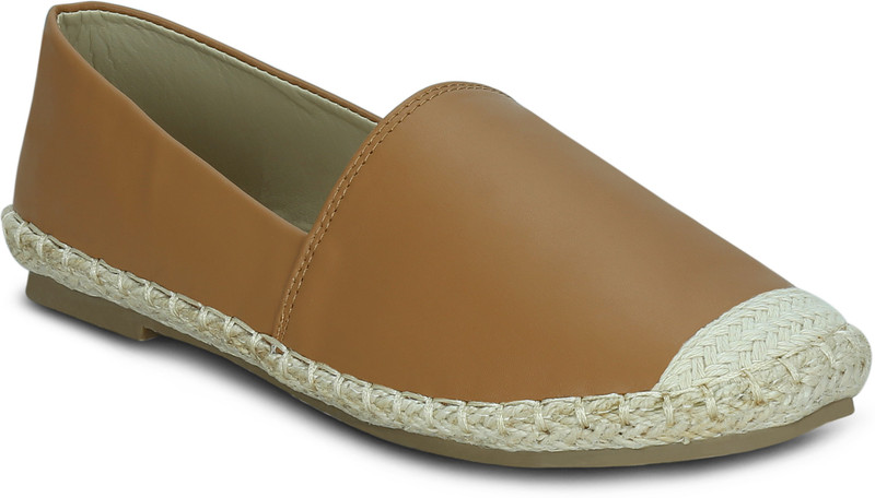 Get Glamr Scallop Espadrilles Canvas Shoes For Women(Brown)