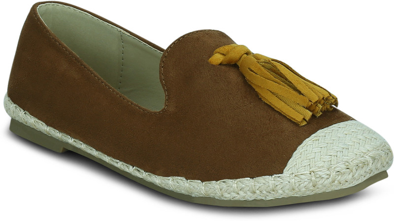 Get Glamr Rabat Tassel Espadrilles Canvas Shoes For Women(Brown)