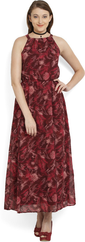 People Women Maxi Brown Dress