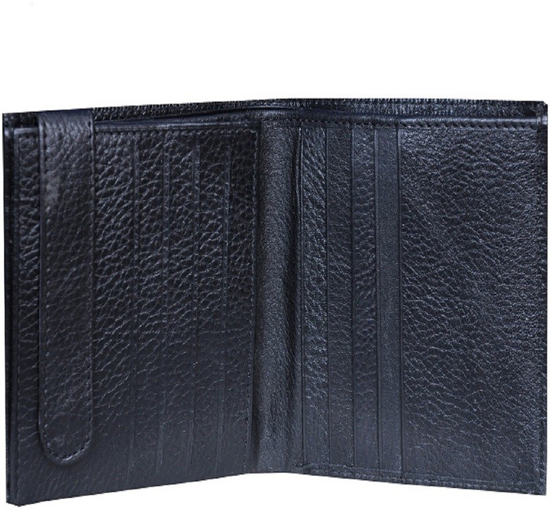 ARIZIC Men Black Genuine Leather Wallet(10 Card Slots)