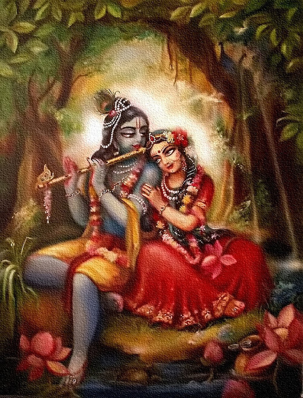 highondesign Wall Decor Radha Krishna Canvas Painting Canvas 39 inch x 30 inch Painting