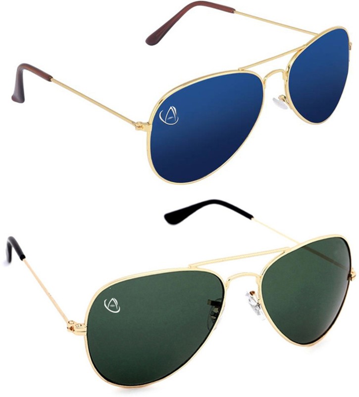 Aventus Aviator Sunglasses(Blue, Green)