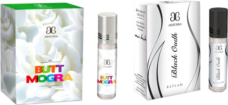 Arochem Butt Mogra Black Oudh Combo Herbal Attar(Mogra)