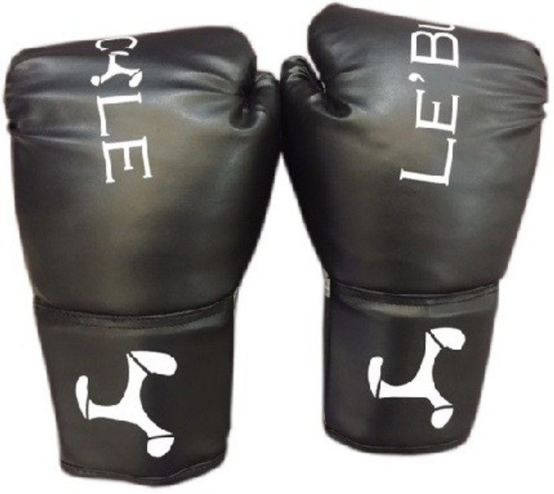 le buckle Boxing Gloves(black and red) Boxing Gloves(Black)