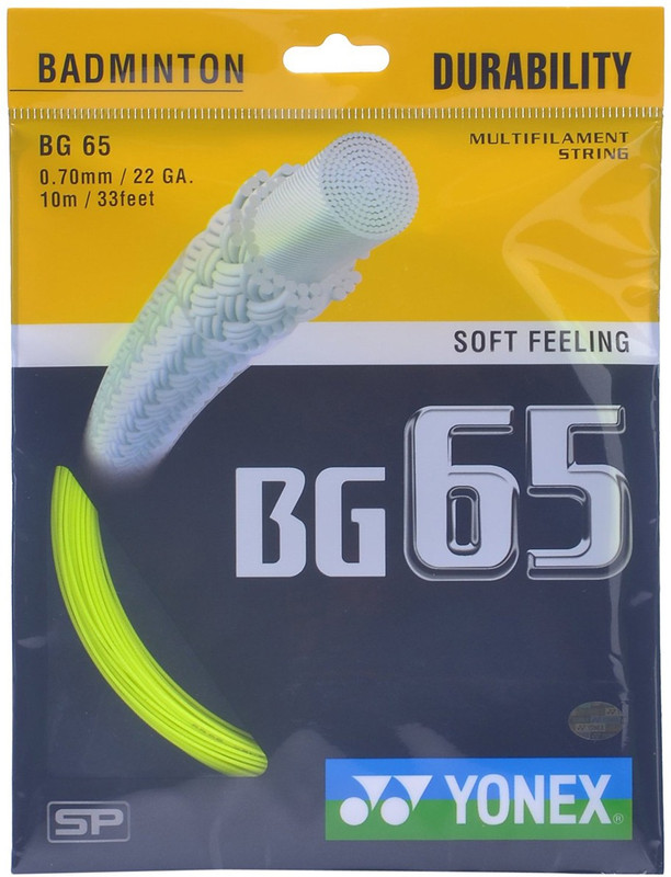 Yonex BG65 0.70 Badminton String - 10 m(Yellow)