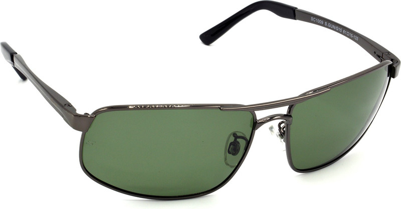 Hrinkar Retro Square, Wrap-around Sunglasses(Green)