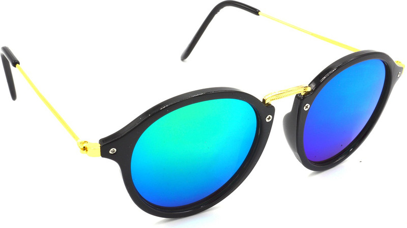 Hrinkar Round Sunglasses(Blue, Green)