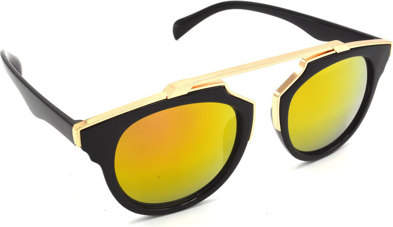 Hrinkar Wayfarer, Wrap-around Sunglasses(Golden)
