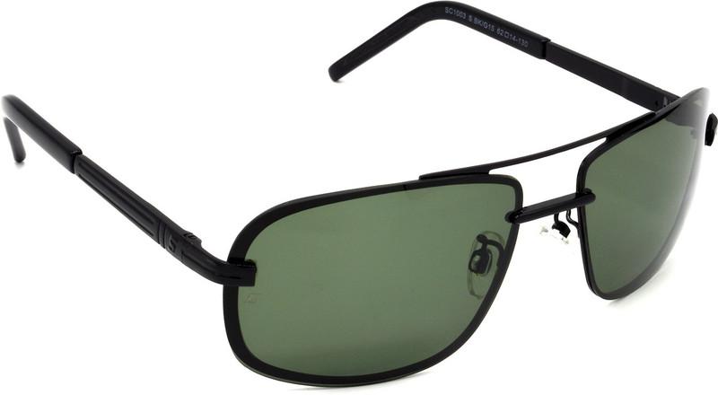 Hrinkar Rectangular, Wrap-around Sunglasses(Green)